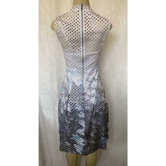 Elie Tahari Holly Neoprene Mesh Cinder Dress Perforated V Neck Laser Cut… - Picture 3 of 7